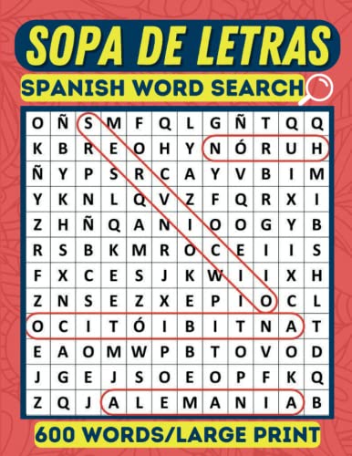 Sopa de Letras LETRA GRANDE - Spanish Word Search large print book: 100 puzzles for Adults+ Solution /100 rompecabezas para adultos + Solución