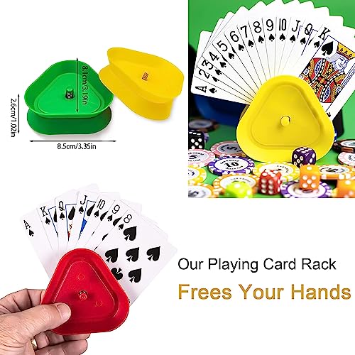 Soporte para Naipes, Sujeta Cartas Soporte para Juego de Cartas Plastic Poker Rack Juego de Cartas Titular para Niños Discapacitados Adultos Personas Mayores, 4 Piezas