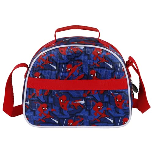 Spiderman Speed-Bolsa Portamerienda 3D, Rojo, 25.5 x 20 cm