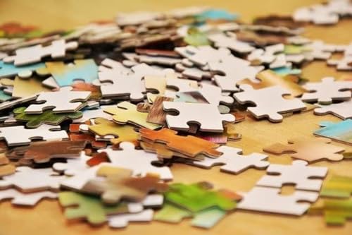 SPLIUYG puzles 3D Puzzle 1000 Piezas, árboles, montañas, Tren, Suiza, Valle, ferrocarril, Garganta, 75x50cm