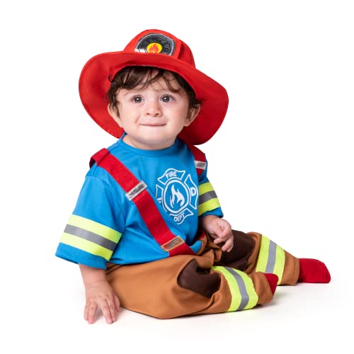 Spooktacular Creations Baby Unisex Mini Firefighter Disfraz Fireman Fireman Halloween para niños pequeños para niños para niñas, escuela, fiesta de eventos VEST UP-1824