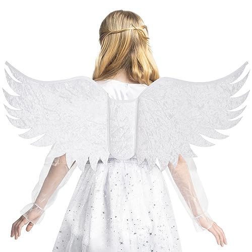 Spooktacular Creations Disfraces de Angel para Niñas, Blanco Disfraz de Princesa de Tul para Halloween y Juegos de Rol