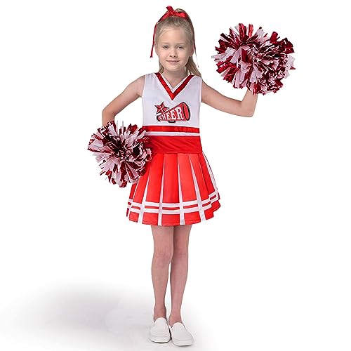 Spooktacular Creations High School Cheerleader Costume Child Cheerleading Girl Uniform Outfit (Large (10-12 yrs))