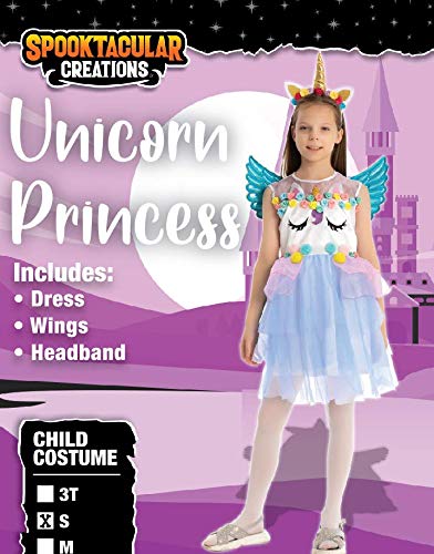 Spooktacular Creations Princess Unicorn Costume Dress Halloween for Kids Halloween Costume Cosplay, Themed Parties, Photo Booth, Role Play and More! (Toddler(3-4yrs))