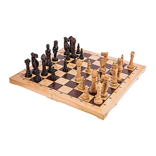 Square - Ajedrez de Madera Espana Lux - Roble - 65 x 65 cm - Piezas de ajedrez - Talladas