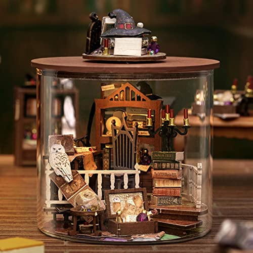 Stalf Mini House Making Kit, casa en miniatura DIY casa de muñecas, modelo escala con luz LED, casa de muñecas de madera 3D, kit de construcción en miniatura para niñas y niños regalo de cumpleaños