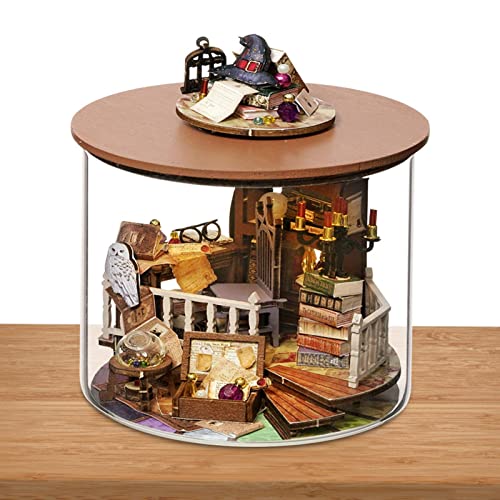 Stalf Mini House Making Kit, casa en miniatura DIY casa de muñecas, modelo escala con luz LED, casa de muñecas de madera 3D, kit de construcción en miniatura para niñas y niños regalo de cumpleaños
