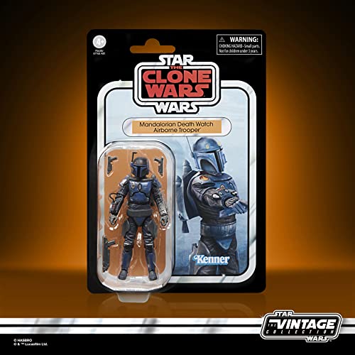 Star Wars Hasbro colección Vintage - The Clone - Figura de Mandalorian Death Watch Airborne Trooper de 9,5 cm - Edad: 4+, F5630