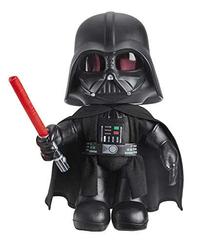Star Wars Peluche Darth Vader con Luces y Sonidos Cuerpo blandito, Juguete con Luces y Sonidos, Regalo +3 años (Mattel HJW21)