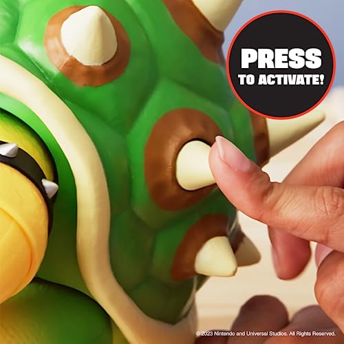 SUPER MARIO Nintendo Figura Bowser con Efecto de Fuego por la Boca de 20 cm de Altura – Esta Figura Tiene 14 Puntos de Articulación y un Gran Nivel de Detalle – Juguetes Niños 3 Años +