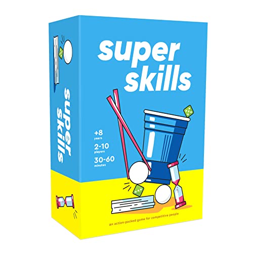 Super Skills - English - Juego de Mesa Divertido Lleno de Acción para Niños y Adultos Todas Las Edades - Incluye 120 Cartas de Retos y Otros Accesorios para Horas de Diversión