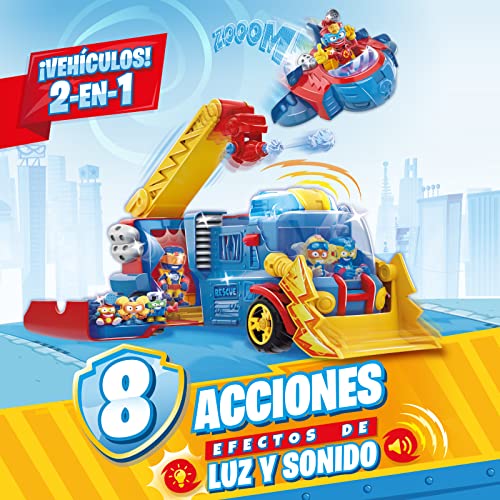 SUPERTHINGS Rescue Truck, Camión de Rescate de Superthings con Escalera y Nave, Incluye 1 Kazoom Kid y 1 SuperThing
