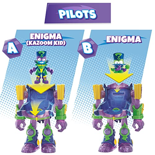 SUPERTHINGS - Superbot Enigma, Robot articulado héroe con Accesorios de Combate, 1 Kazoom Kid y 1 SuperThing exclusivos