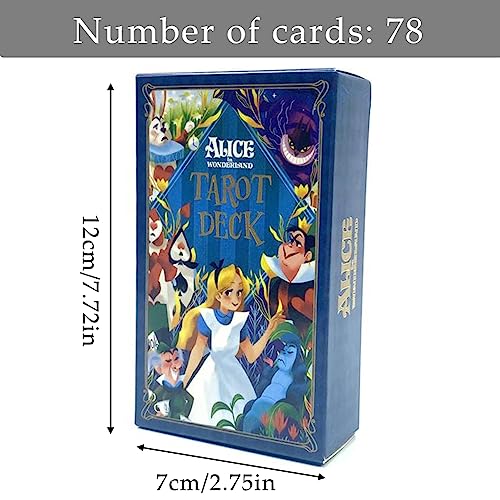 SWZY Alice In Wonderland Cartas De Tarot,Principiantes,Baraja de 78 Cartas De Tarot con Guía Electrónica,Alice In Wonderland Tarot De Aprendizaje, Baraja De Tarot Clásica,Herramienta De Adivinación
