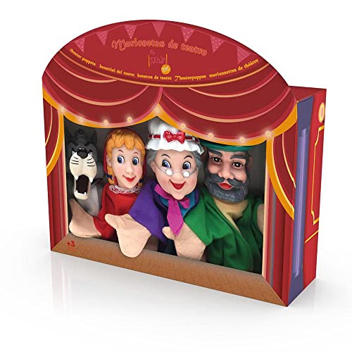 TACHAN - Set 4 Marionetas Infantiles de Caperucita Roja - Juego de Marionetas de Mano - Incluye 4 Personajes de Cuentos Infantiles - Dimensiones de la marioneta 30 cm (CPA Toy Group 749T00538)