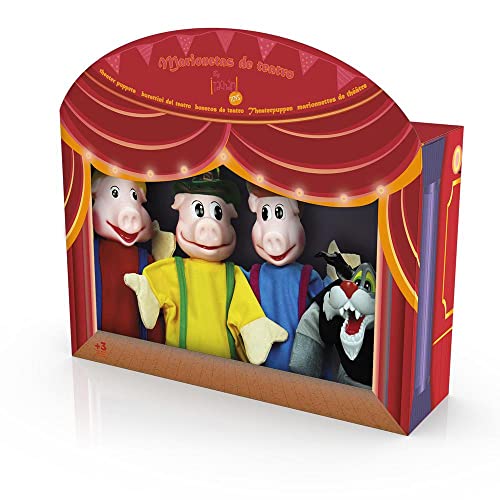 TACHAN - Set 4 Marionetas Infantiles de los 3 cerditos - Juego de Marionetas de Mano - Incluye 4 Personajes de Cuentos Infantiles - Dimensiones de la marioneta 30 cm (CPA Toy Group 749T00540)