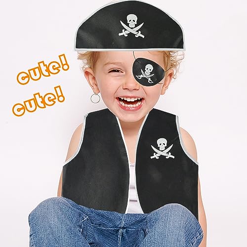 TAFACE 1 Juego De Disfraces De Pirata Para Niños, Accesorios De Disfraz De Pirata Para Niños, Juego De Disfraces De Capitán Pirata, Disfraz De Pirata Para Fiesta De Halloween