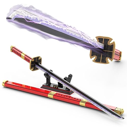 Tarcury Kit de construcción de Espada Anime Sandai Kitetsu, Katana de 99cm con Vaina y Soporte, Ideal para Cosplay, 790 Piezas - Fácil de Montar y Mostrar, Adecuado para niños y Adultos