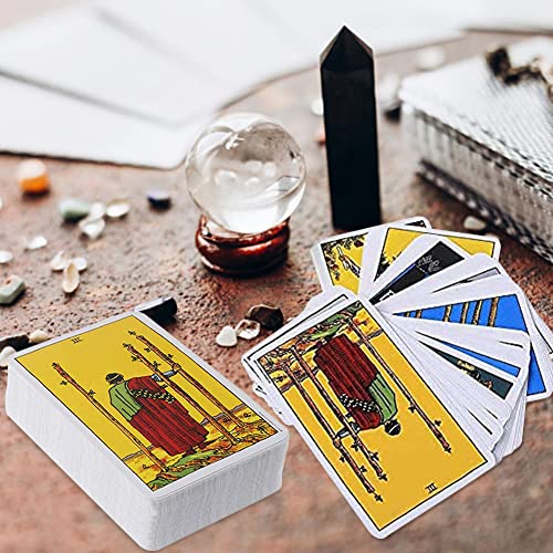 Tarot rider waite cartas tarot, baraja vintage, tarot deck con Caja cartas de patrones coloridos juego de cartas adulto Juego de Mesa Interactivo en Inglés-regalos para hombres y mujeres