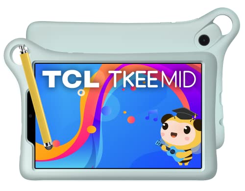 TCL Tkee Mid 4G - Tableta Infantil con Pantalla de 8" HD Eyesafe, Morbia Funda Protectora y lápiz para niños incluidos en el Paquete, batería 4080mAh, Android 11, Ethereal Sky [Italia]