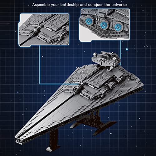 Technic Space Wars Modelo temático de ciencia ficción, modelo de destructor de estrellas de nivel victorioso, juego de bloques de construcción, modelo de nave espacial futura estrella compatible con