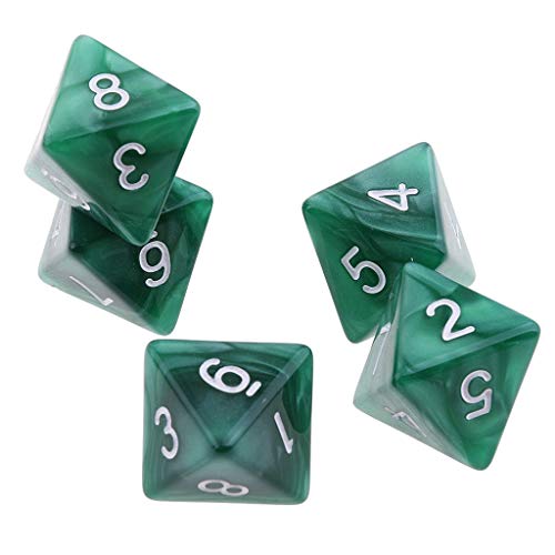 Tenlacum 10 dados poliédricos D8 de 8 caras para Dungeons and Dragons Roley Playing Games Dice Gift (verde)