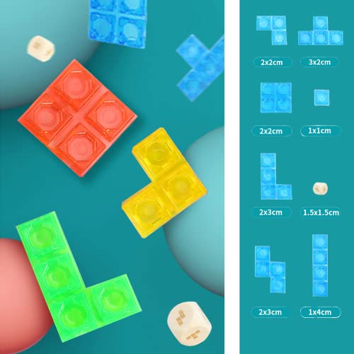 Tetris Juguete Educativo, Juego de Rompecabezas Tetris, Juego de Rompecabezas Tetris 3D, Juguete Transparente para el Cerebro, Ejercicio de Pensamiento Montessori, Rompecabezas Acrílico, Rosa