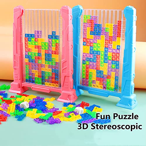 Tetris Juguete Educativo, Juego de Rompecabezas Tetris, Juego de Rompecabezas Tetris 3D, Juguete Transparente para el Cerebro, Ejercicio de Pensamiento Montessori, Rompecabezas Acrílico, Rosa