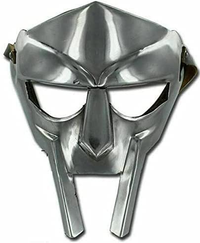 THE ANTIQUE HOUSE MF Doom - Máscara de gladiador de villano loco, 0.73 oz suave, acero, armadura, falso facial, medieval forjada a mano, romana, armadura, condenación, máscara de Halloween