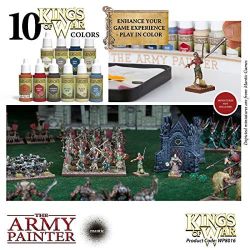 The Army Painter | Kings of War Undead Paint Set | 10 Colores Acrílicos para la Pintura de Muertos Vivientes y Máquinas de Guerra | Pintura de Modelos en Miniatura Wargames