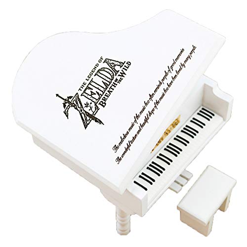 The Legend of Zelda Music Box Windup - Caja musical de piano de madera grabada, regalo musical, canción de tormentas de Ocarina of Time, color blanco