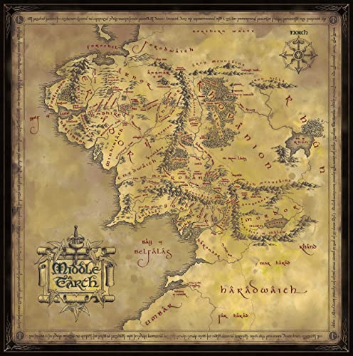 The Noble Collection-El Señor de los Anillos Mapa de la Tierra Media Rompecabezas (NN9472)