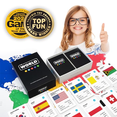 The World Game - English Version - Juego de Cartas de Geografía - Juego de Mesa Educativo para Niños, Familiares y Adultos Niños y Niñas Adolescentes