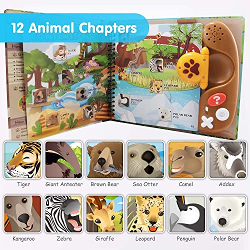 Think Gizmos Animal Kingdom Habitat Libro de aprendizaje interactivo – Aprende sobre los animales y sus hábitats con juegos de preguntas para niños a partir de 3 años