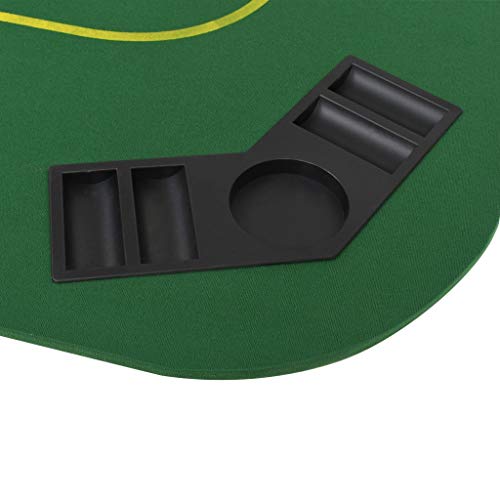 Tidyard Tablero de póker 8 Jugadores Plegable en 4 Rectangular Verde
