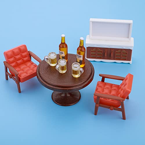 TIESOME Juego de 16 Tazas de Botella de Cerveza en Miniatura para casa de muñecas, 1:12, Mini Tazas para Botellas de Vino, casa de muñecas, Modelo de Copas de Vino, Juego de Bebidas en Miniatura