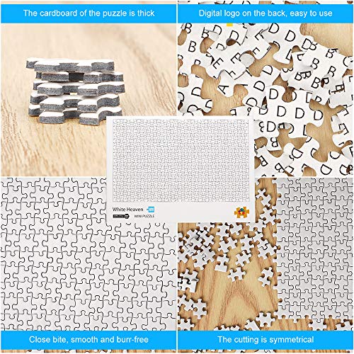 TINYOUTH Puzzle de 1000 piezas, color blanco, para pintar uno mismo, 42 cm x 29,7 cm, 2 mm, mini puzzle de cartón de 2 mm, puzzle familiar con presión reducida, puzle difícil para adultos y niños a