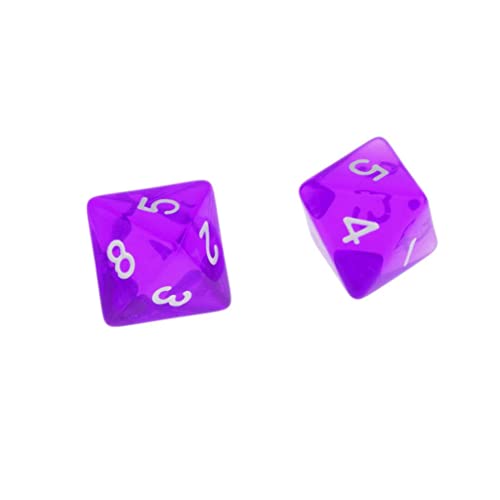 Tiuimk Paquete de 5 dados de 8 caras, color morado para los amantes de los juegos TRPG, material acrílico