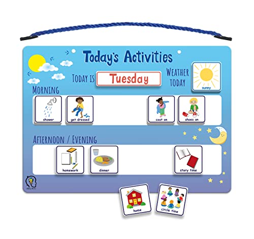 Today's Activities Tabla de tiempo visual de rutina diaria Tabla de azulejos magnéticos para niños