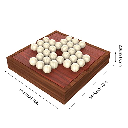 TONGFENG Solitario Solitario de Madera - Solitaire Wood Peg Solitaire para Adultos | Juego de ajedrez Juguete para Adultos Decoración Mesa de centro X/O Board Gimocool