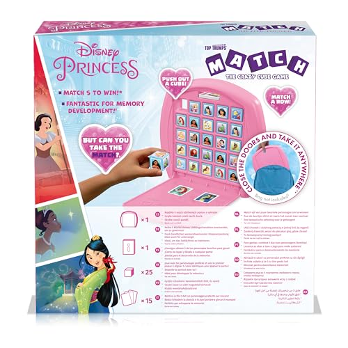 Top Trumps, Match Disney Princess Refresh 221, Juego de Mesa, Conecta en línea 5 de princesas de Disney