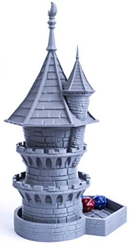 Torre de dados de mago, torre de dados perfecta para mazmorras y dragones, RPG de mesa, juegos en miniatura y juegos de mesa