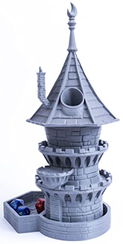 Torre de dados de mago, torre de dados perfecta para mazmorras y dragones, RPG de mesa, juegos en miniatura y juegos de mesa
