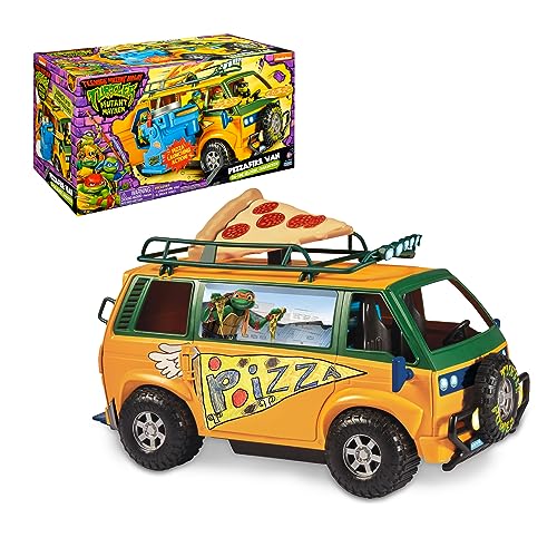 TORTUGAS NINJA - Pizza Fire Delivery Van, Juguete de la Furgoneta de Reparto Que Lanza Pizzas de la película Caos mutante, para Fans, niños y niñas +4 años, TMNT, Famosa (TU804000)