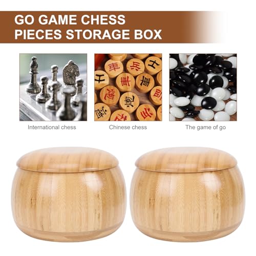 Totority Juego de 1 par de cuencos de ajedrez de madera para go-game, cuenco de ajedrez para go, cuencos de ajedrez