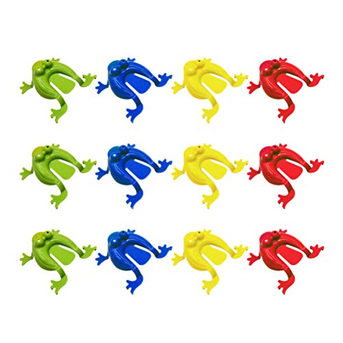 TOYANDONA 12 Piezas de Juguete de Plástico de Rana Saltarina Juguetes Divertidos de Rana Saltarina para Niños Regalos de Cumpleaños de Pascua Fiesta de Color Mixto