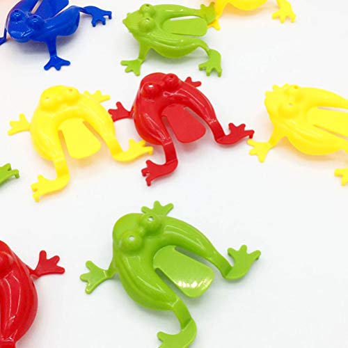 TOYANDONA 12 Piezas de Juguete de Plástico de Rana Saltarina Juguetes Divertidos de Rana Saltarina para Niños Regalos de Cumpleaños de Pascua Fiesta de Color Mixto