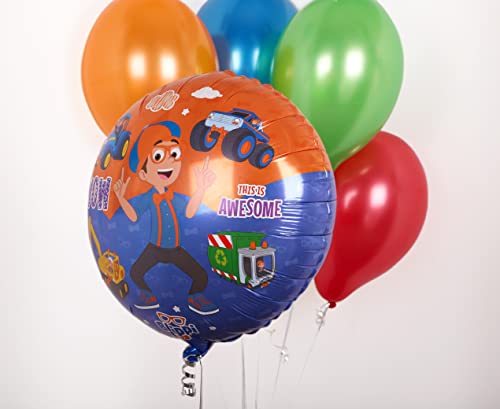 Toyland® Globo de Papel de Aluminio con Personaje Blippi Redondo de 18 Pulgadas - Decoraciones para Fiestas Infantiles
