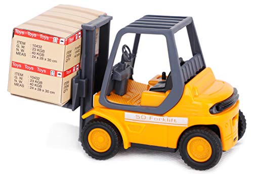 Toyland® Metal Load and Go Vehicle Set - Camión de Carga Scania con Carretilla elevadora y Paleta - Juguetes para vehículos de Transporte - Juguetes para niños (Blanco)