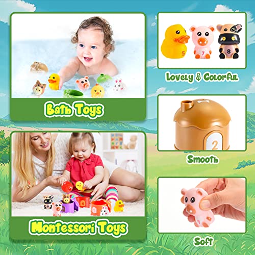 Toyzey Juguete Montessori Bebes 6-12 Meses Juegos Educativos Niños 1-3 años Animales Granja, de Baño Regalos Cumpleaños